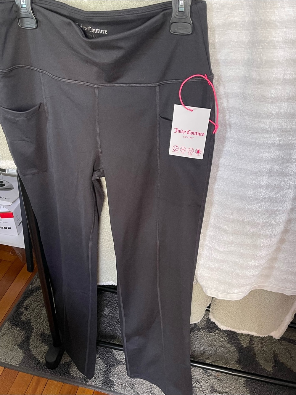 Juicy Couture Black Leggings with Pink Accent Drawcord